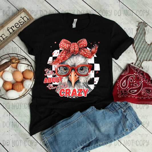 It's About To Get Crazy Chicken White Checkered - PNG