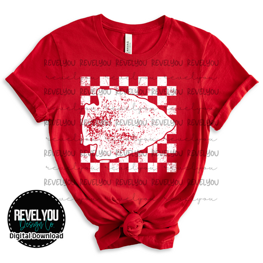 KC Checkered Arrowhead White - PNG