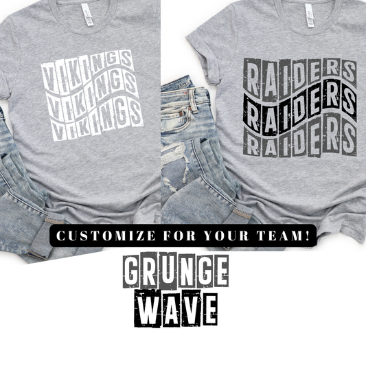 Grunge School Spirit Wave *Customize to Your Team* - PNG