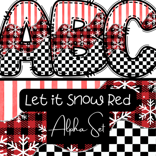 Let It Snow Red Alpha Set - A-Z Upper Case + 0-9