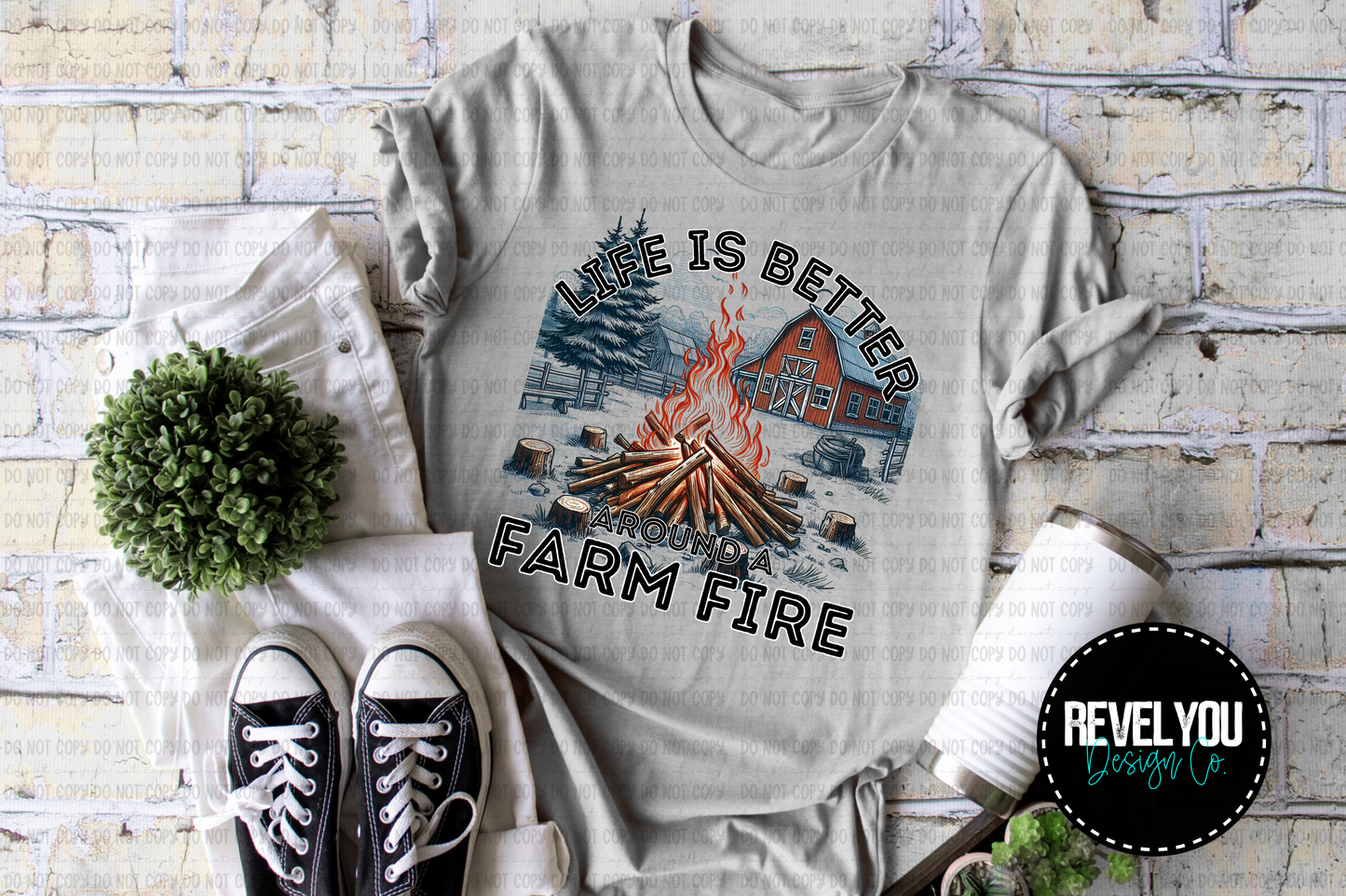 Life Is Better Around A Farm Fire - PNG