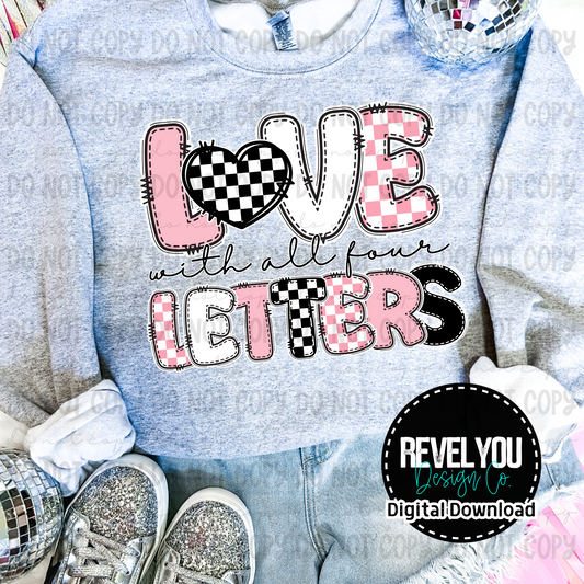 Love With All Four Letters - PNG