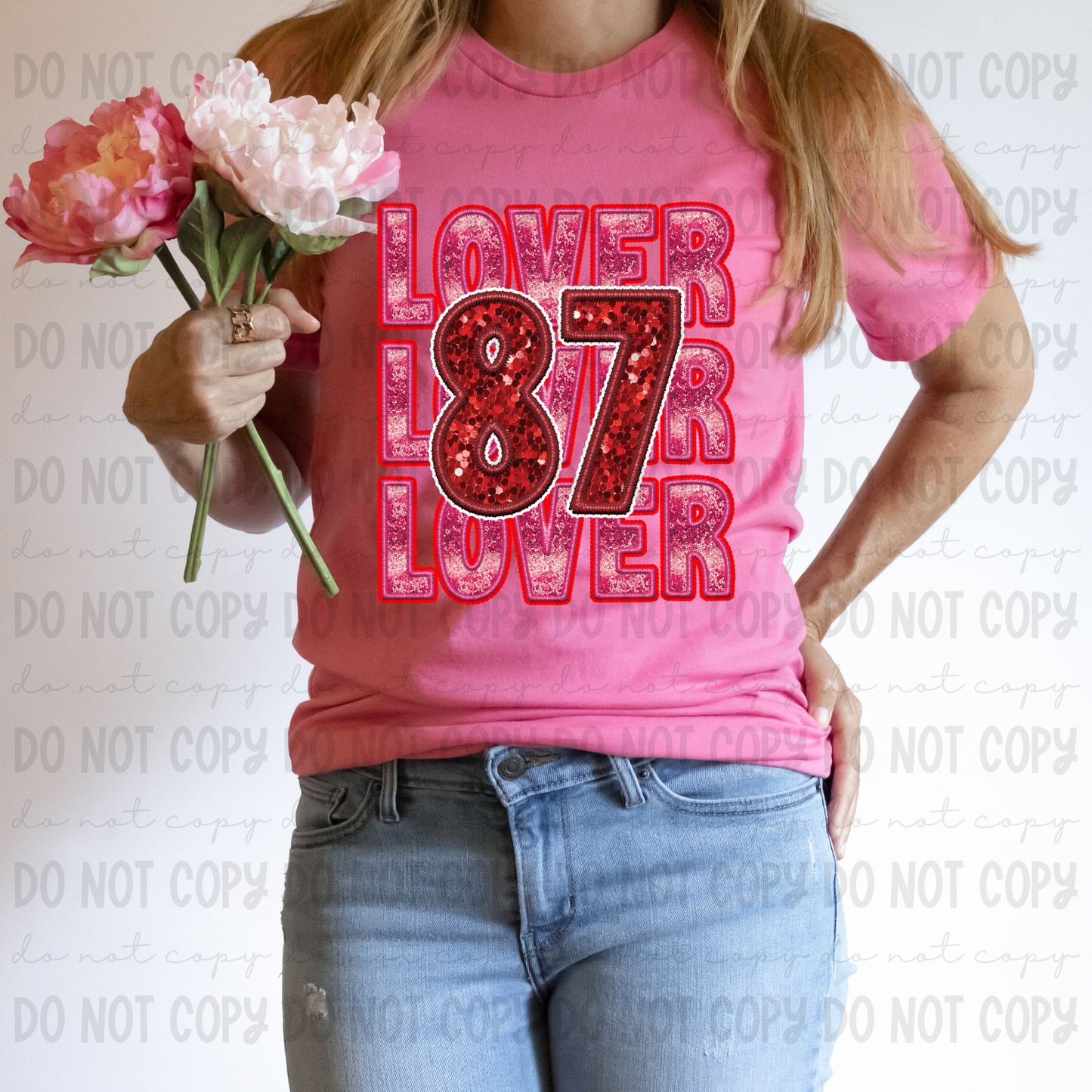 Love Stack 87 Pink Sequin Embroidery - PNG