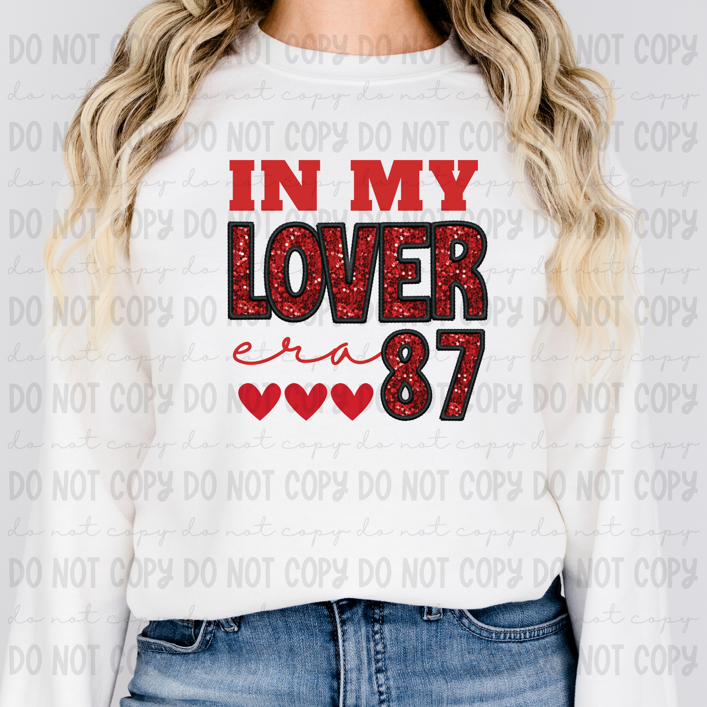 In My Lover Era 87 Red Sequin Embroidery - PNG
