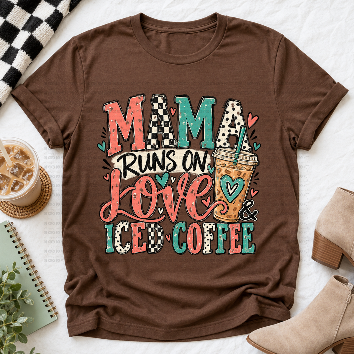 Mama Runs On Love & Iced Coffee - PNG