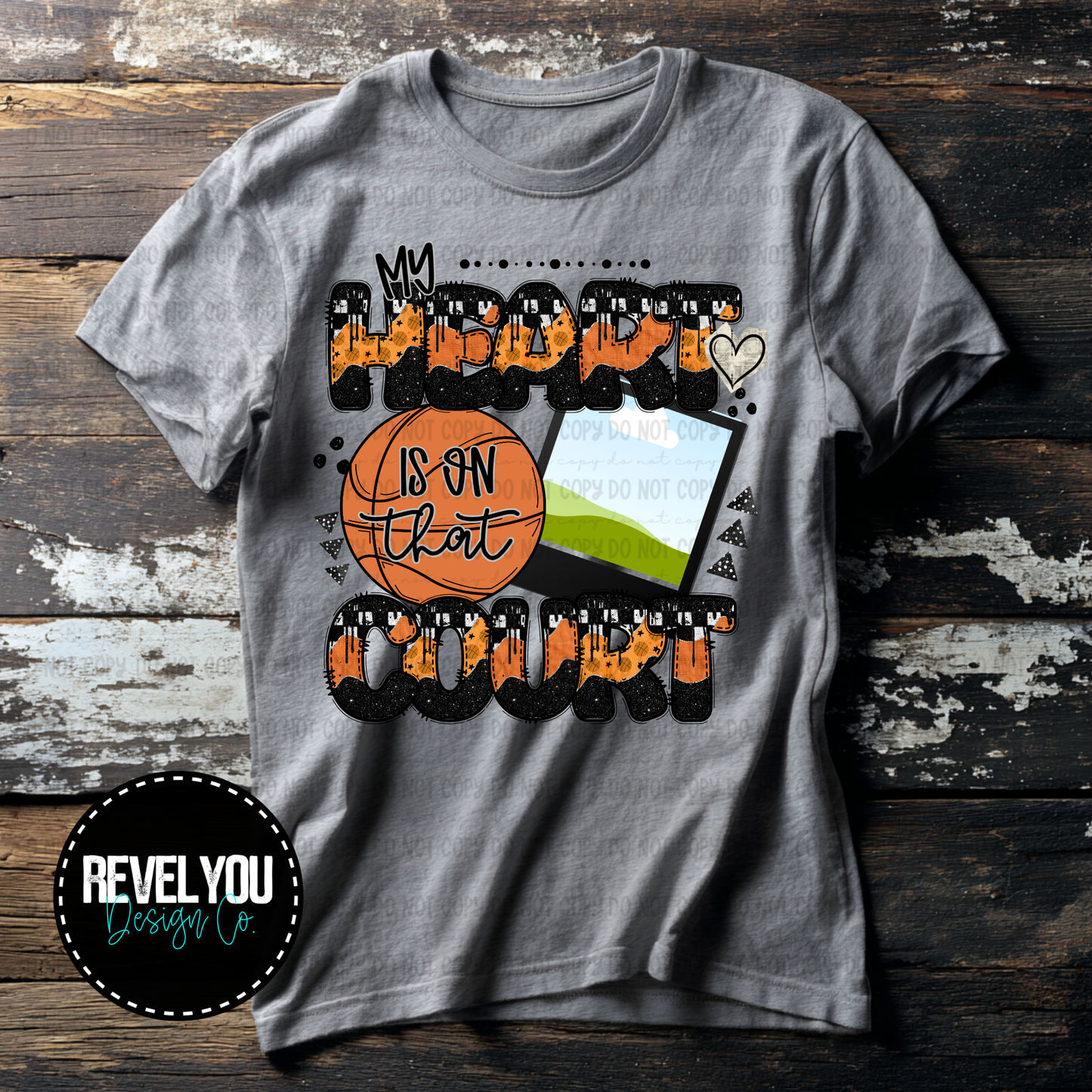 My Heart Is On That Court Basketball - Customize Your Photo - PNG