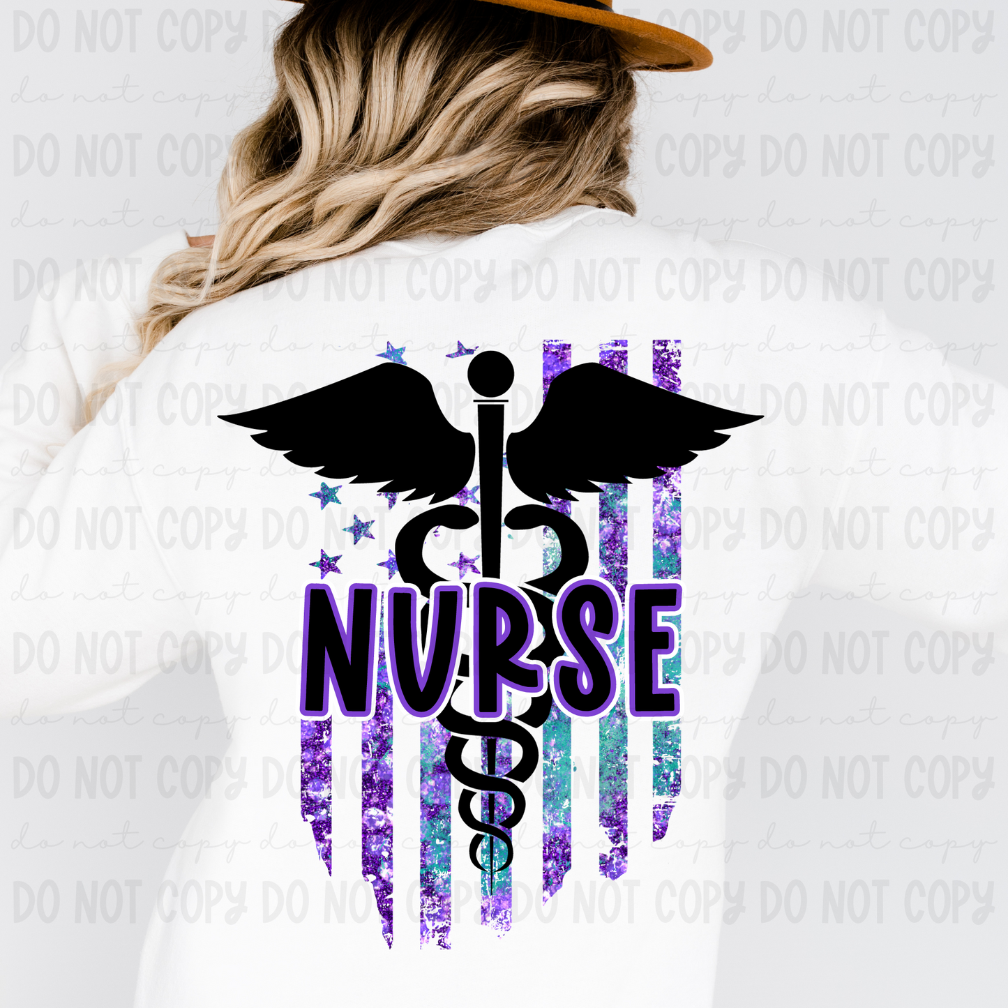 Nurse Word Flag Purple 2 - PNG