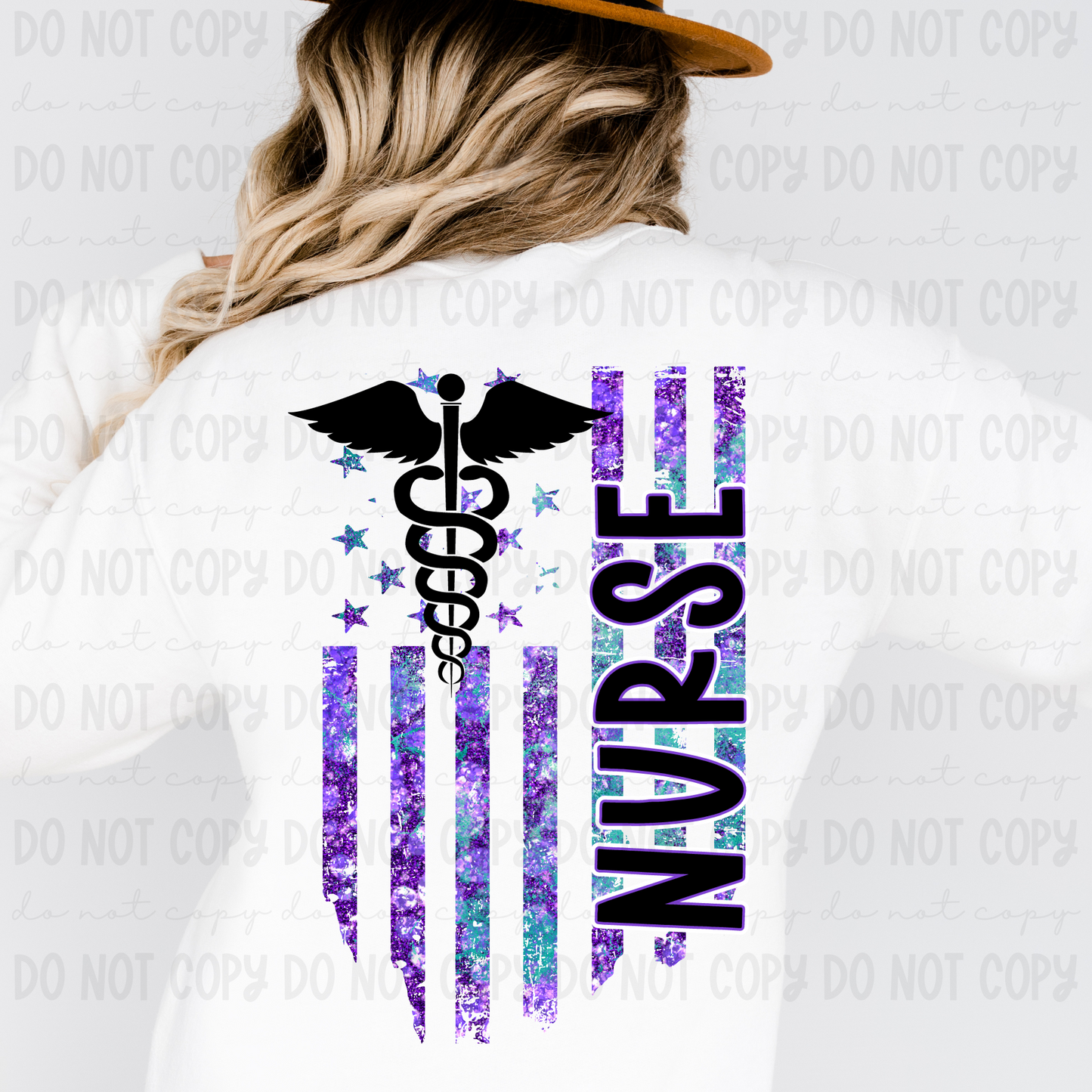 Nurse Word Flag Purple - PNG