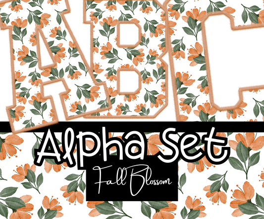 Fall Blossom Alpha Set - A-Z Upper Case