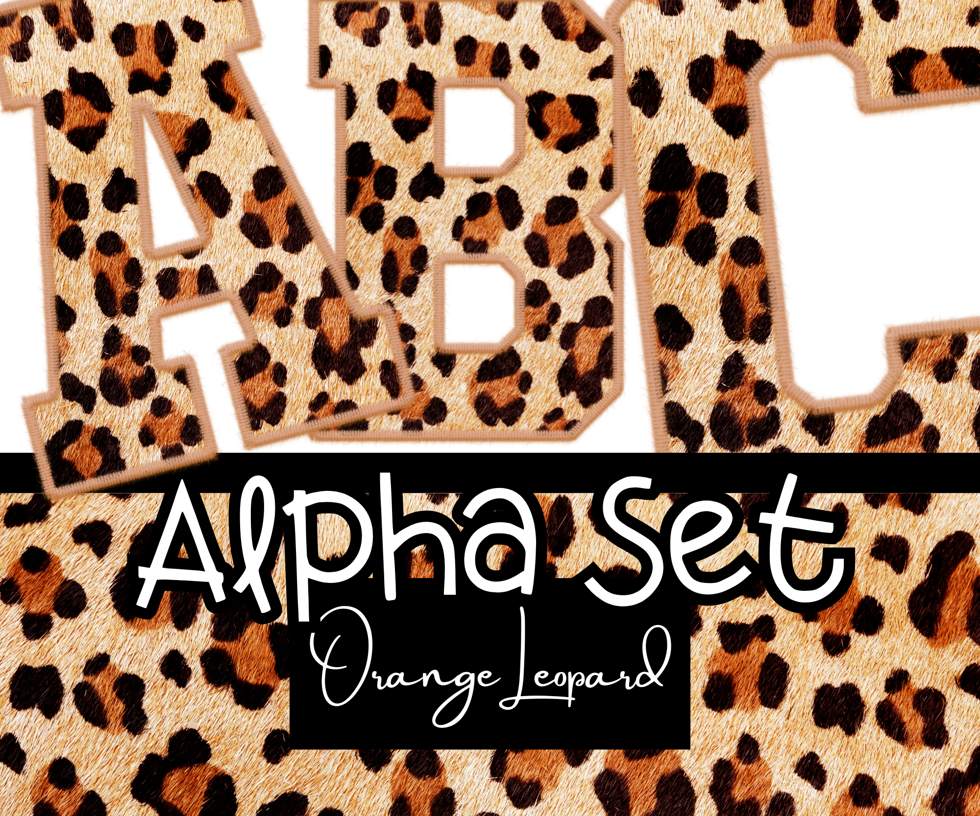 Orange Leopard Alpha Set - A-Z Upper Case – RevelYOU Boutique