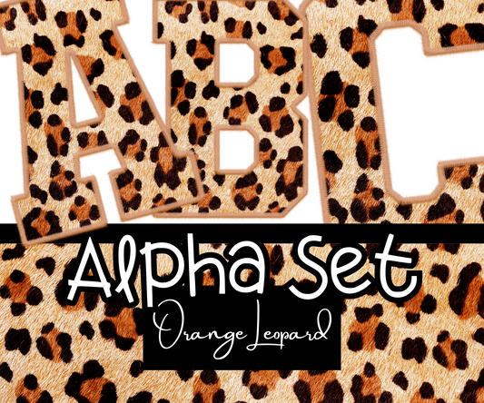 Orange Leopard Alpha Set - A-Z Upper Case