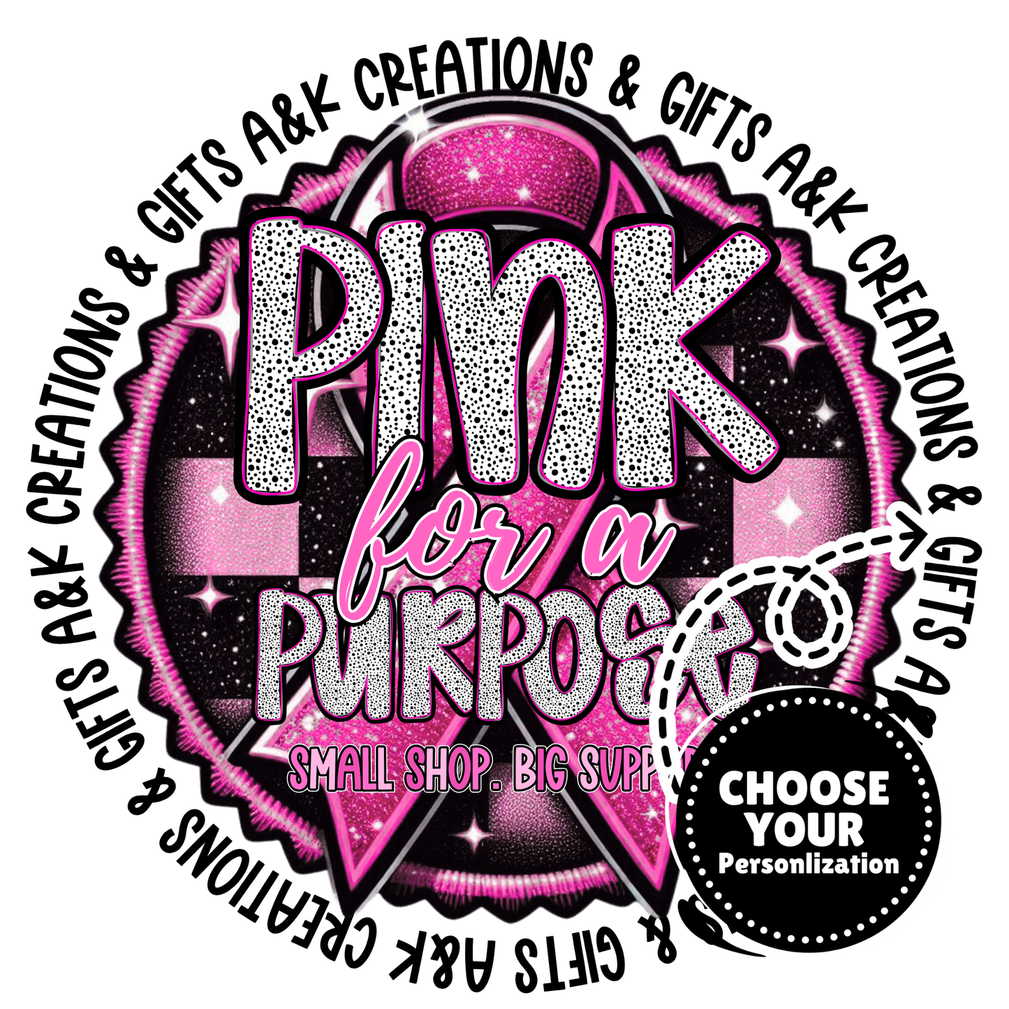 Pink For a Purpose Branded Logo - PNG