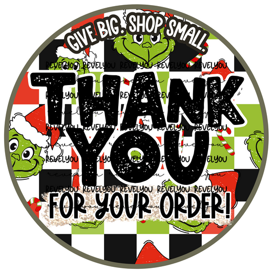 Give Big Shop Small Gr*nch Thank You Sticker Digital