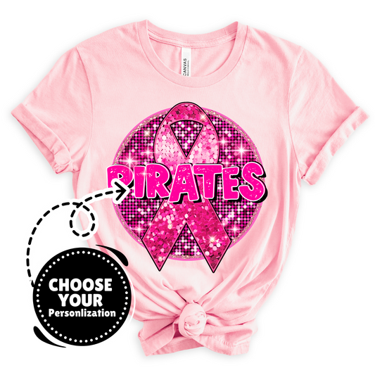 Pink Out Glitter Circle - CUSTOMIZE YOURS! - PNG