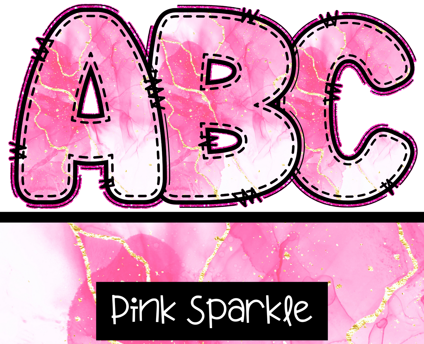 Pink Sparkle Alpha Set - A-Z - LIMITED SET!