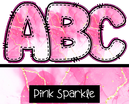 Pink Sparkle Alpha Set - A-Z - LIMITED SET!