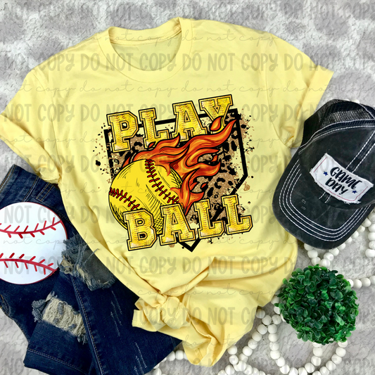 Play Ball Softball Faux Glitter - PNG