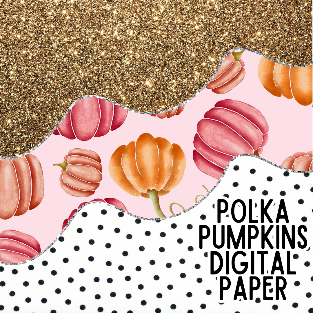 Polka Pumpkins Digital Paper