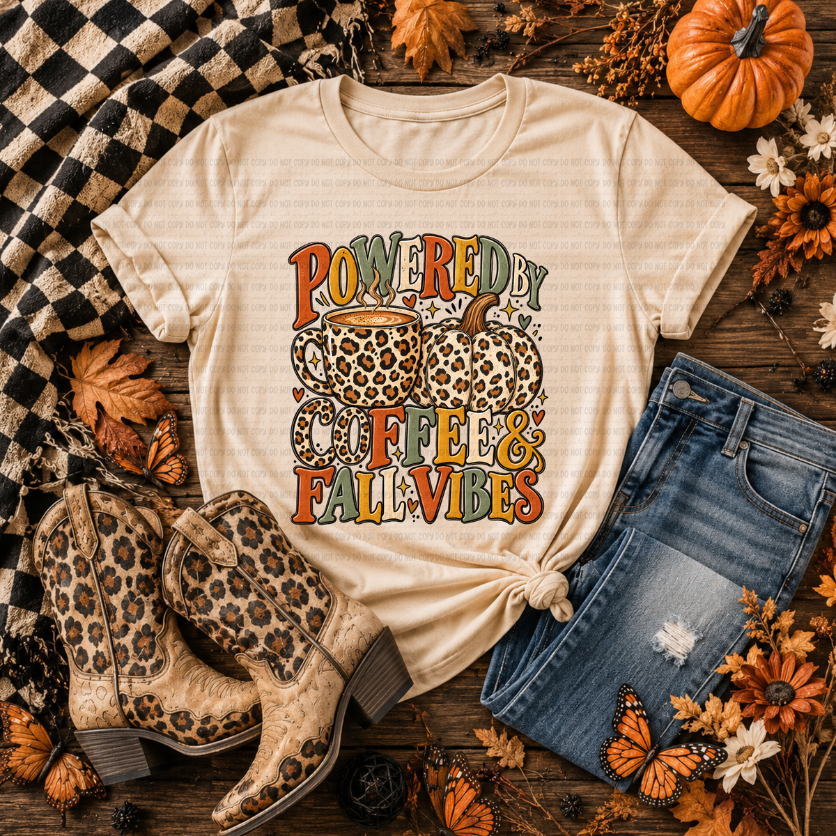 Powered By Coffee & Fall Vibes - PNG