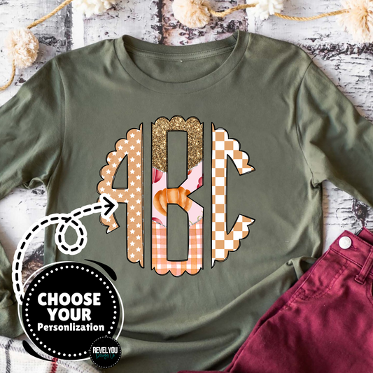 Pumpkin Patch Monogram  - Customize Yours - PNG
