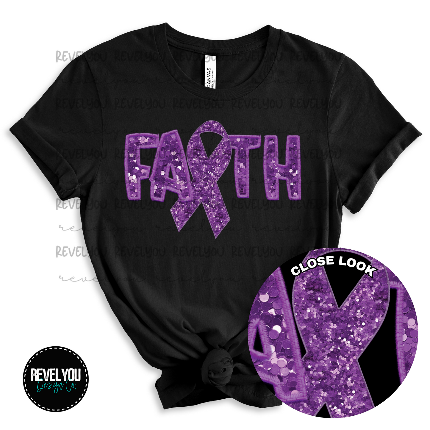 Purple Faith Faux Embroidery Sequin Look - PNG