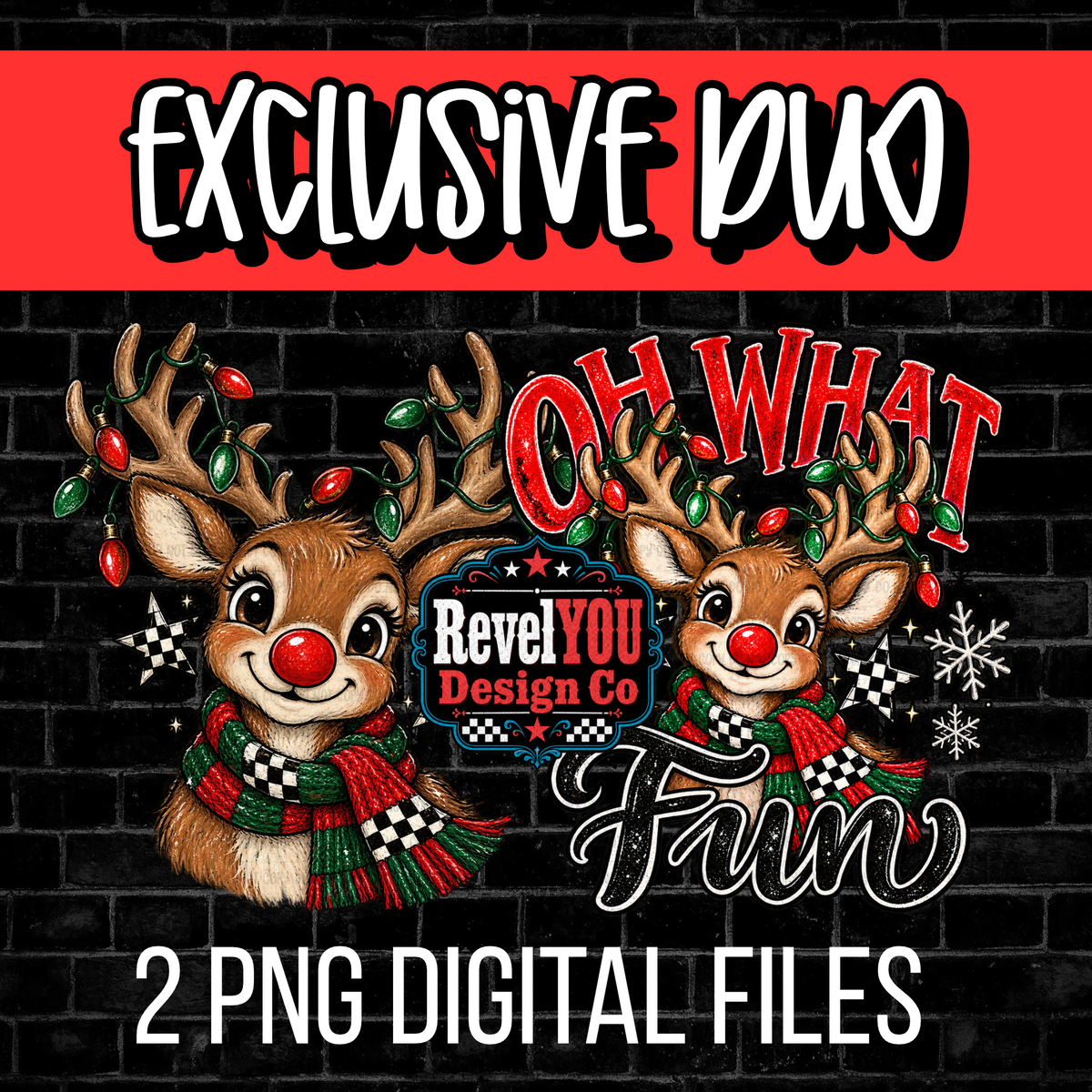 Rudolph Duo - PNG ONLY - TWO AVAILABLE!