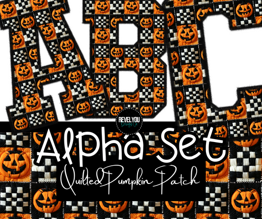 Quilted Pumpkin Alpha Set - A-Z Upper Case