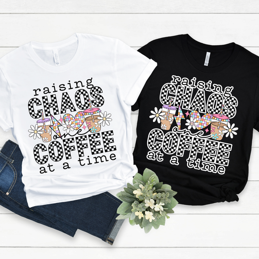 Retro Raising Chaos One Coffee At A Time *Black & White*