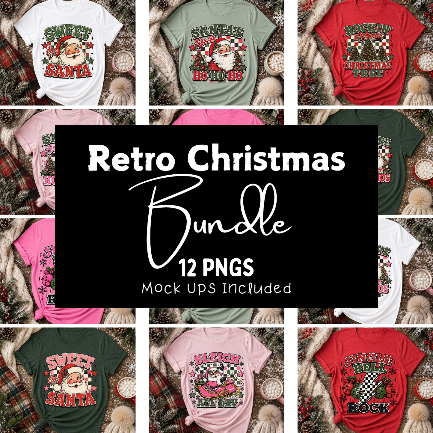 Retro Christmas Bundle - PNGS