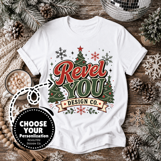 Retro Christmas Tree Branded Logo - PNG