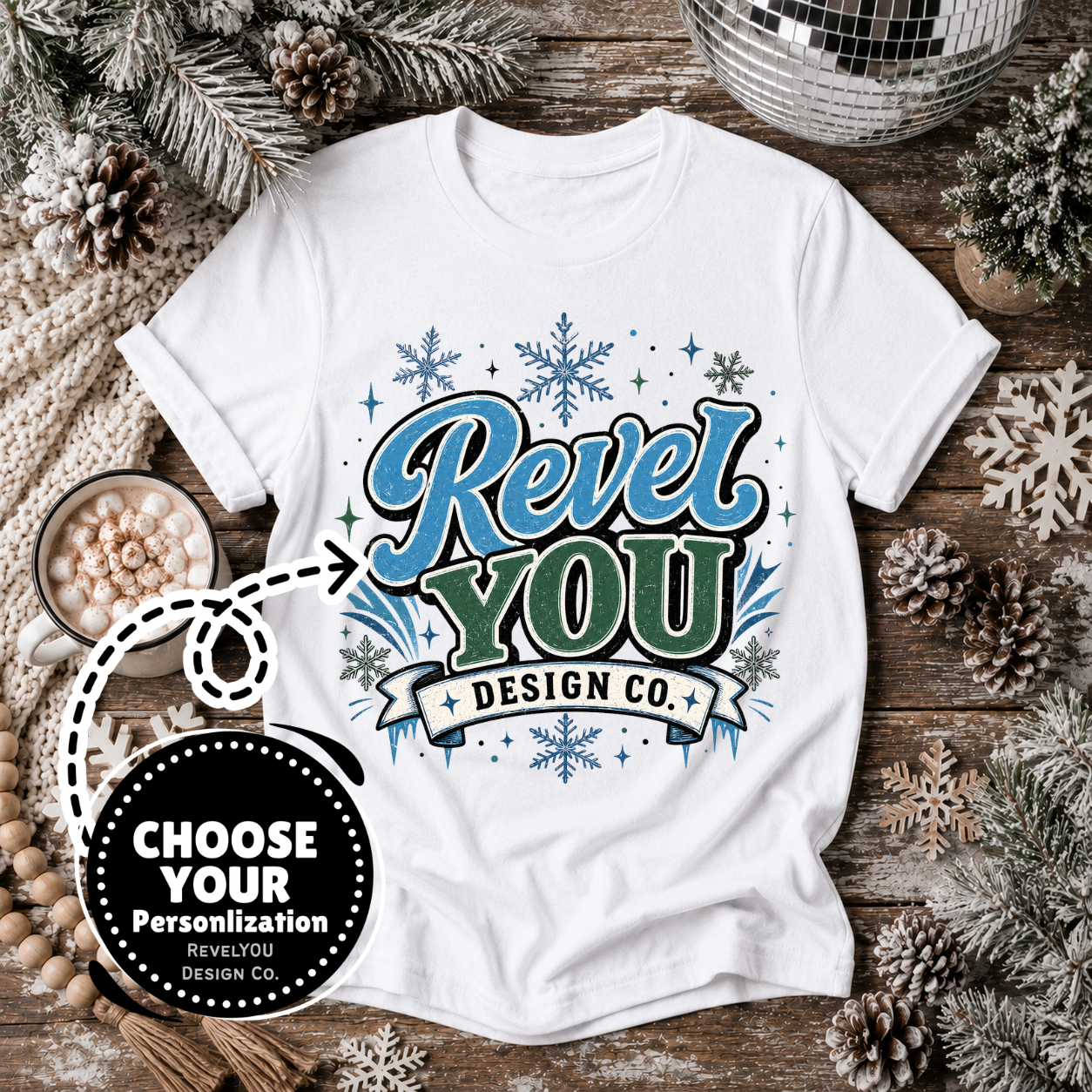 Retro Snowflake Branded Logo - PNG
