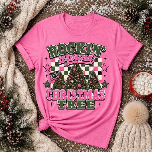 Rockin Around The Christmas Tree Pink - PNG