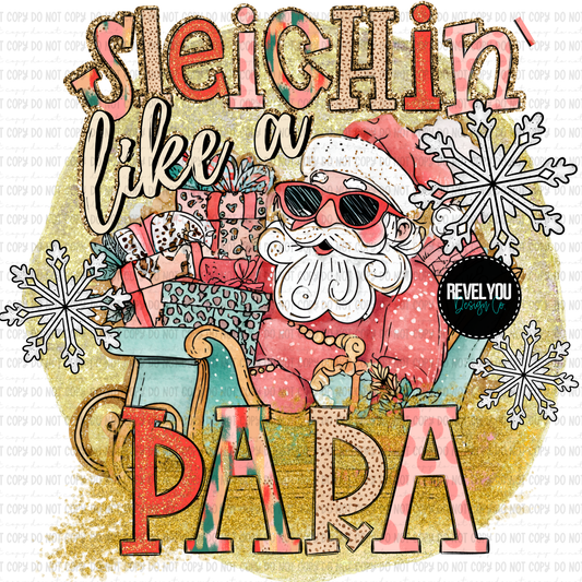 Sleighin' Like A Para - PNG