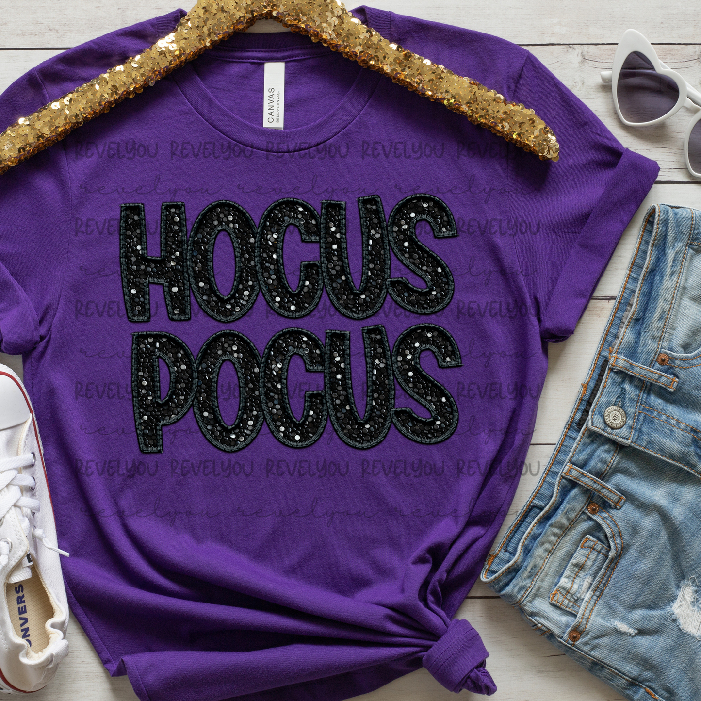 Hocus Pocus Faux Sequin Embroidery Look  - PNG