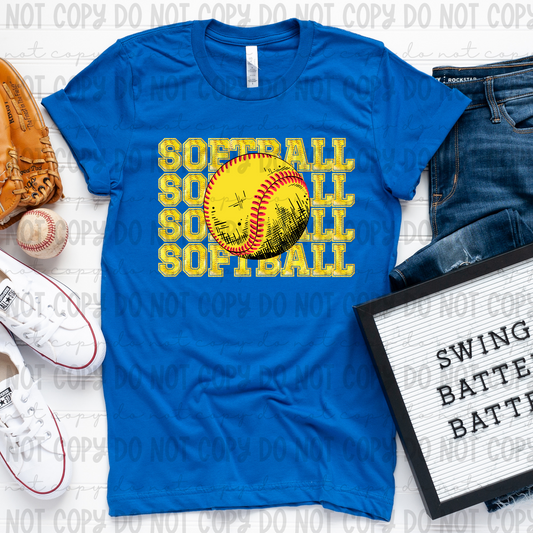 Softball Faux Glitter Stack - PNG