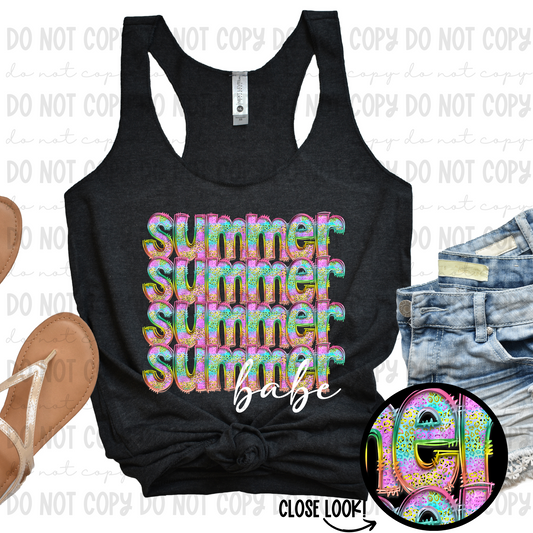 Summer Stack Babe White Script - PNG