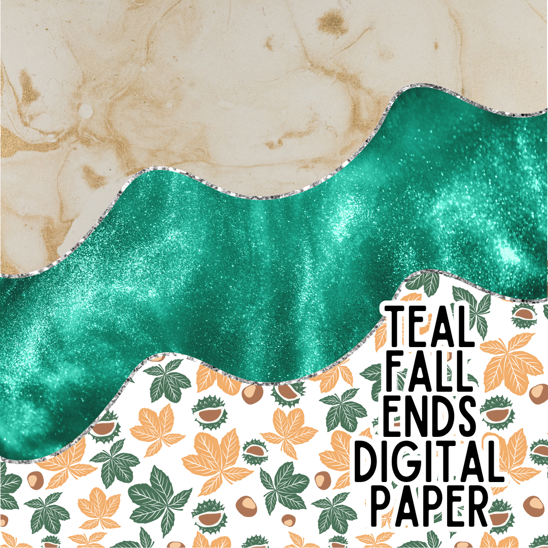 Teal Fall Ends Digital Paper