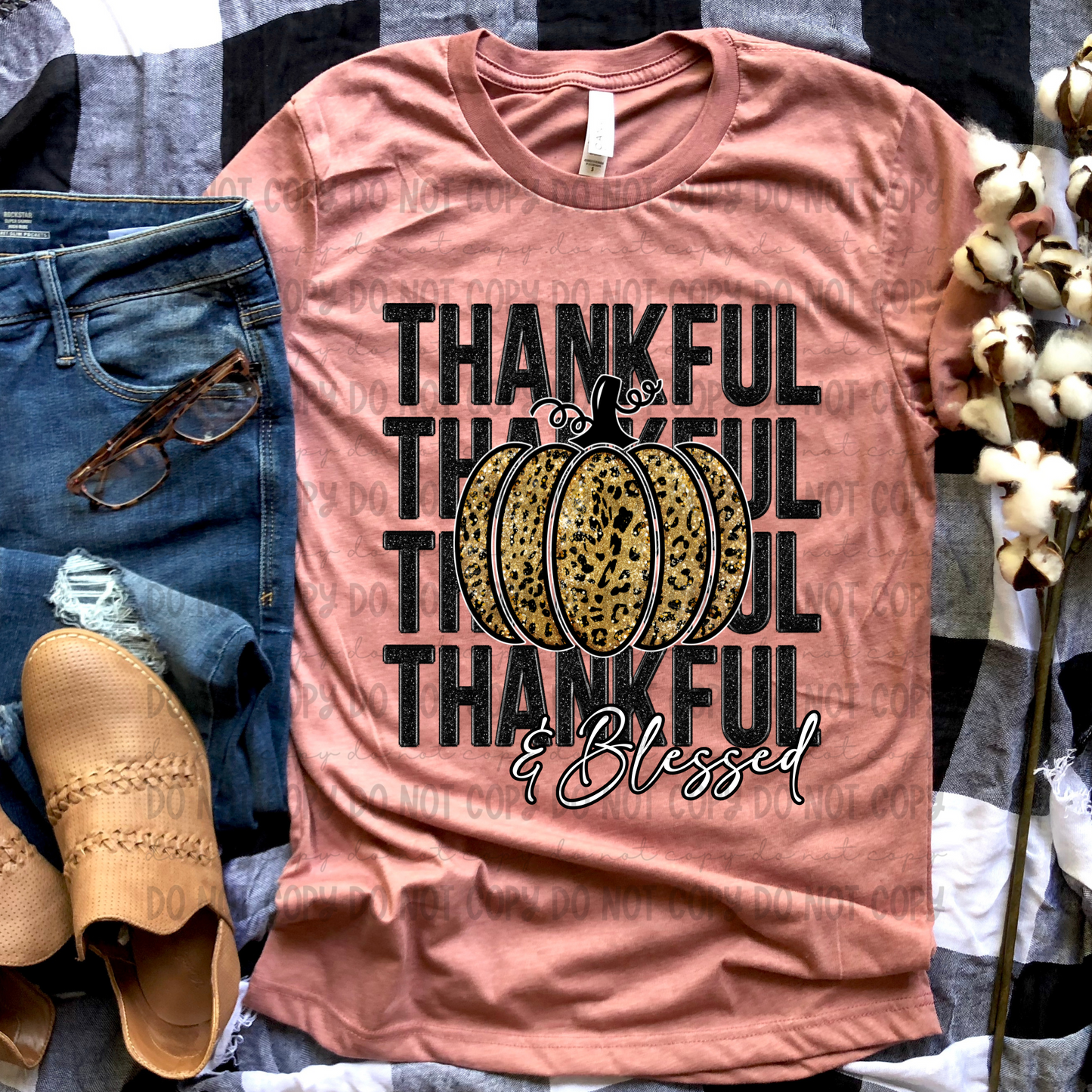 Thankful & Blessed Stack - PNG