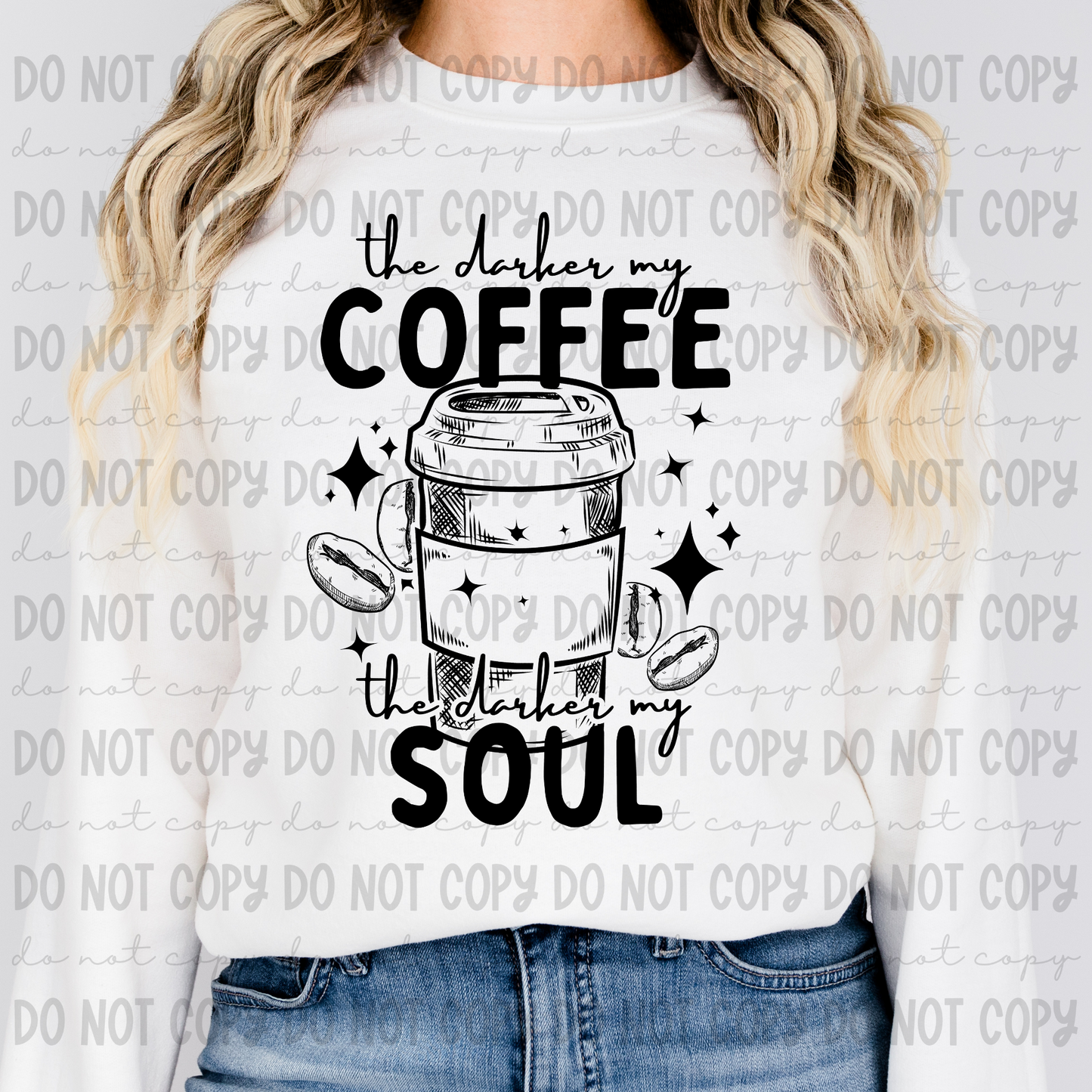 Darker My Soul Coffee B/W Set - PNG