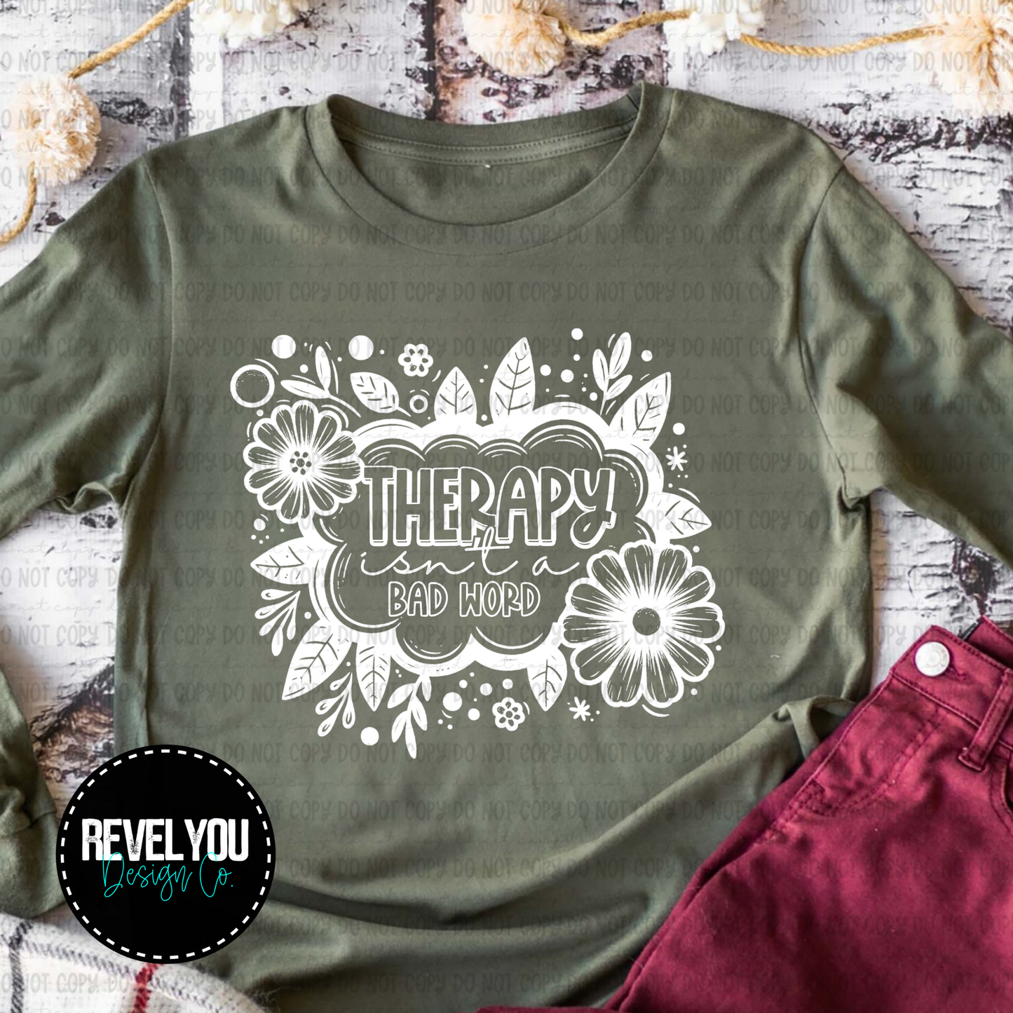 Therapy Isn't A Bad Word *Black/White Set* - PNG