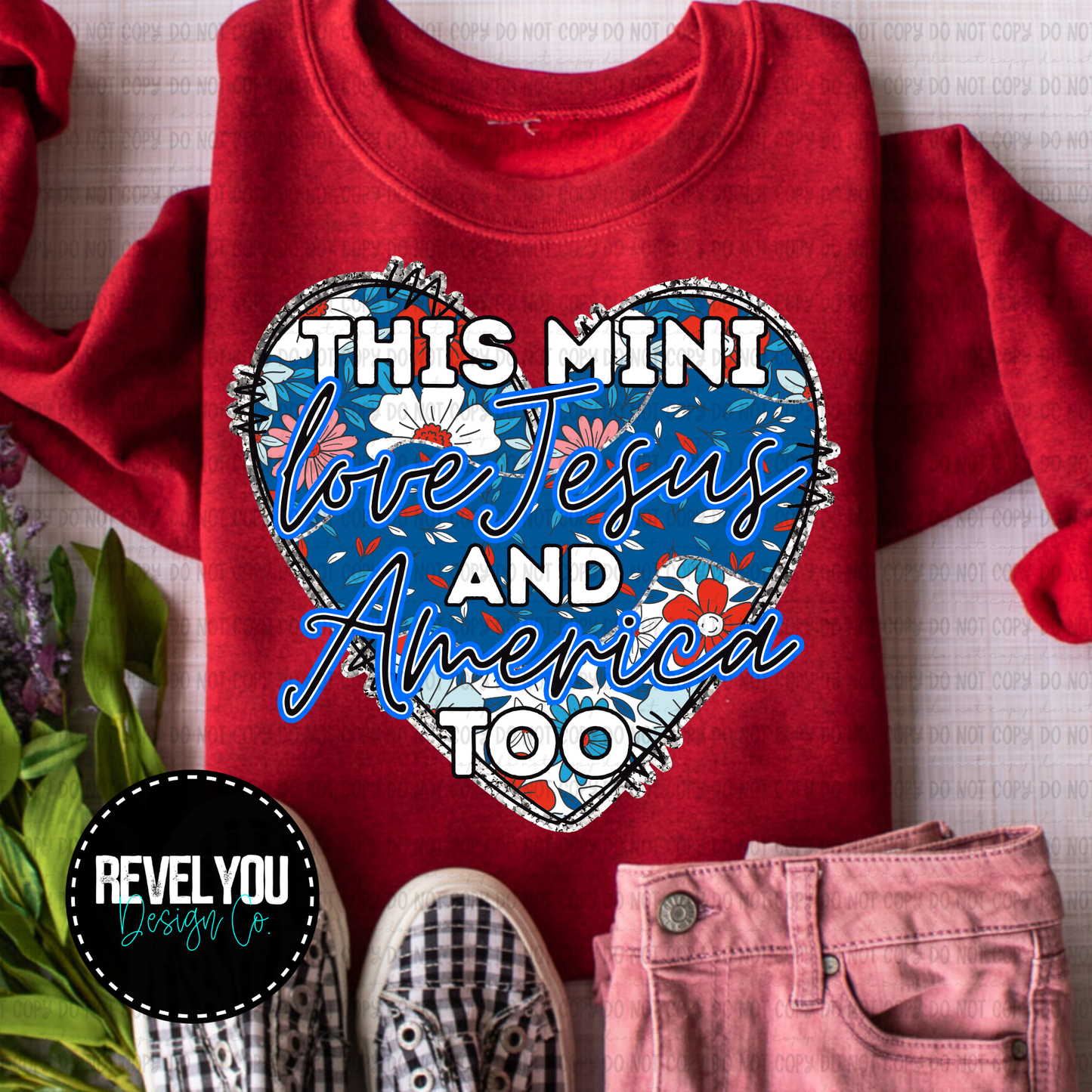 This Mini Loves Jesus And America Too - PNG