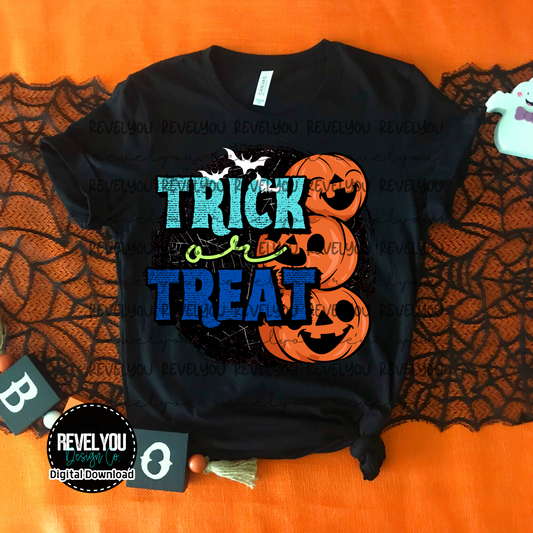 Trick or Treat Teal - PNG