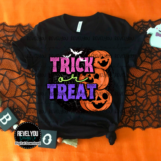Trick or Treat Pink Purple - PNG