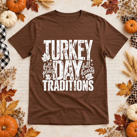 Turkey Day Traditions Black/White - PNG