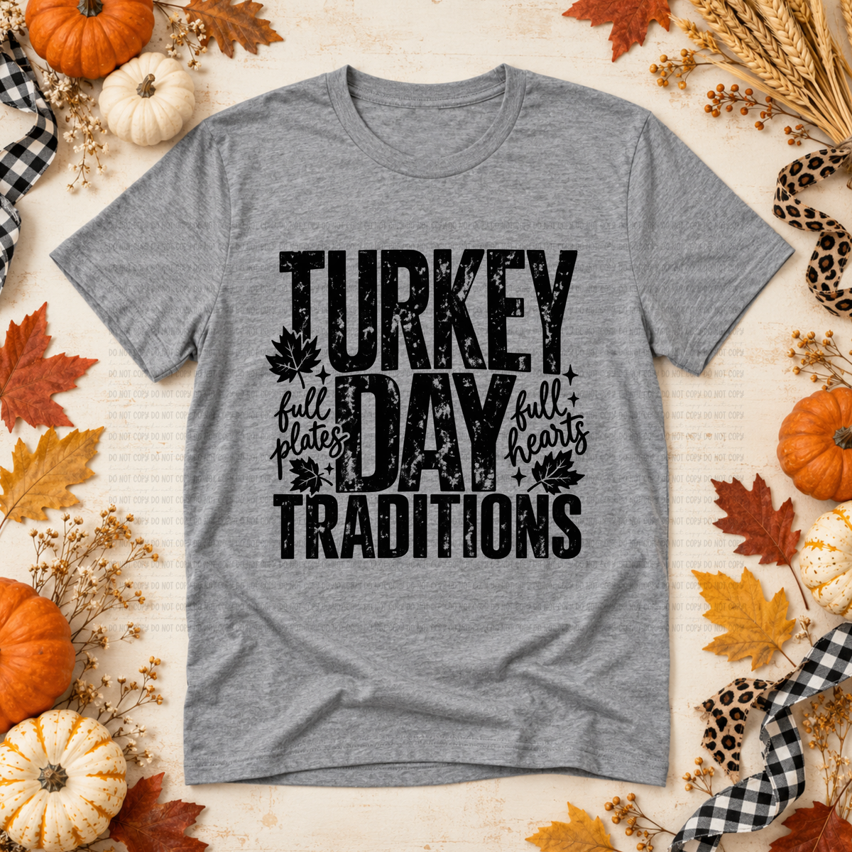 Turkey Day Traditions Black/White - PNG