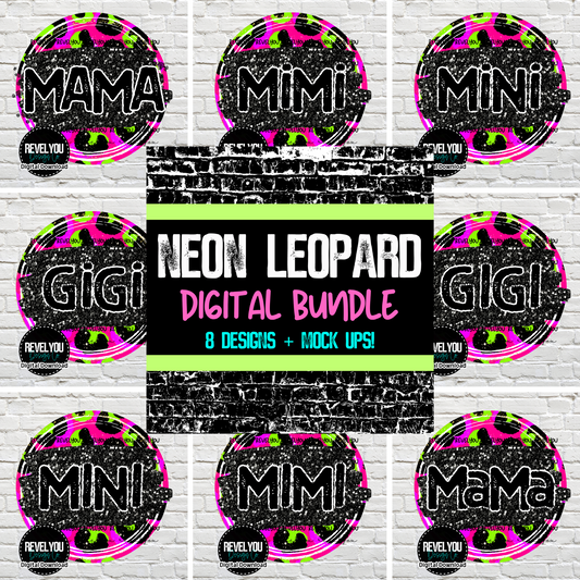 NEON LEOPARD BUNDLE - PNG