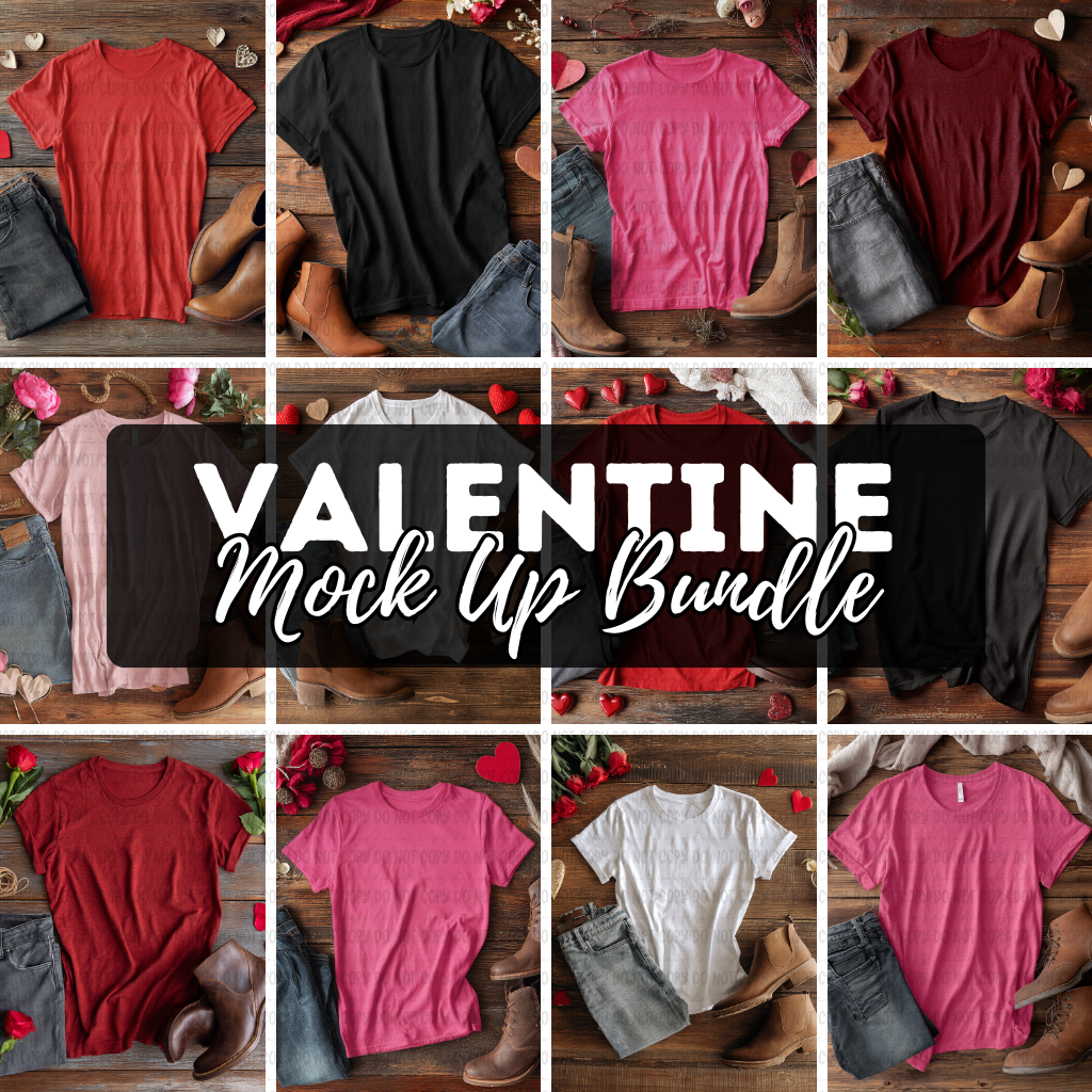 Valentine Mock Up Bundle - 12 PNGs
