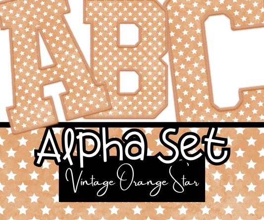 Vintage Orange Star Alpha Set - A-Z Upper Case