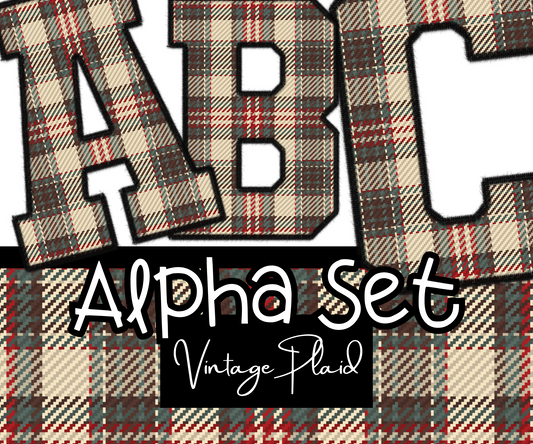 Vintage Plaid - A-Z Digital Alpha Set