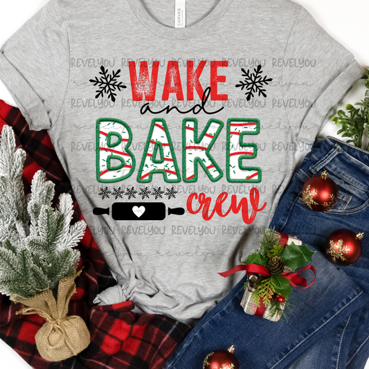 Wake and Bake Crew Faux Embroidery Look - PNG